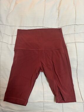 Lululemon Women’s High-Waist Bike Shorts - Brick Red - 8in